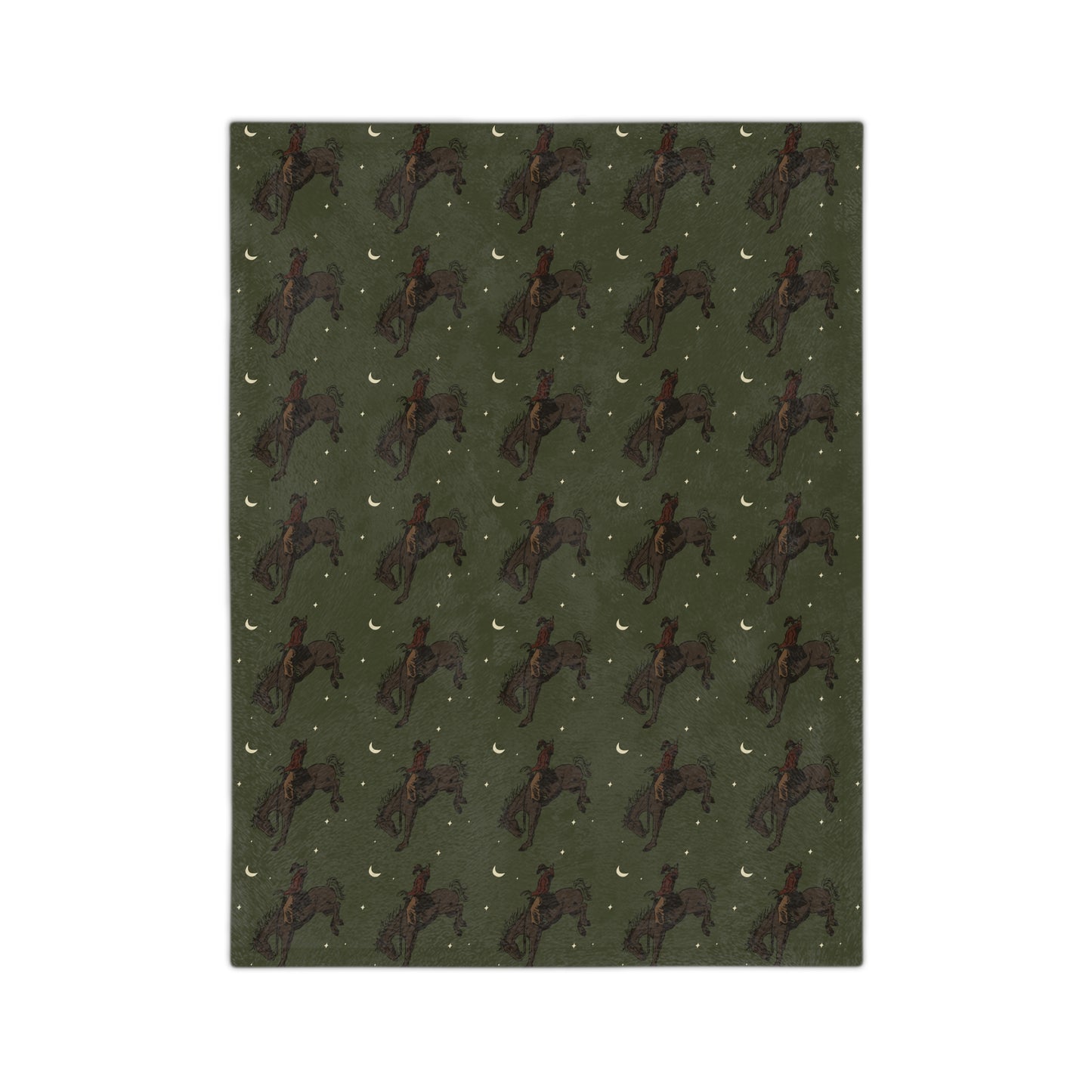 Green Midnight Cowboy, Western, Rodeo,  Microfiber Blanket