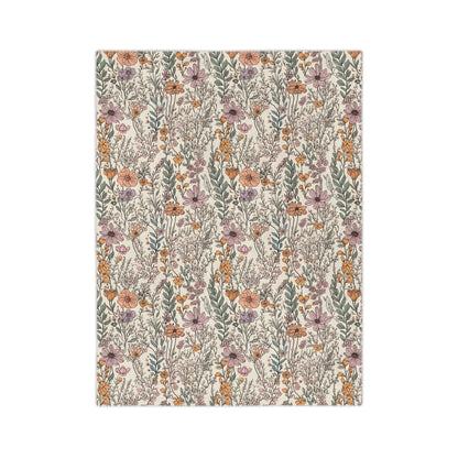 Floral, Velveteen Microfiber Blanket