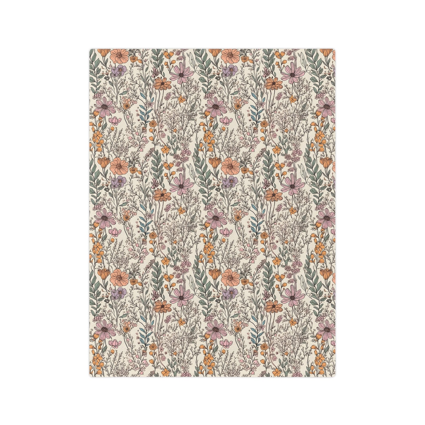 Floral, Velveteen Microfiber Blanket