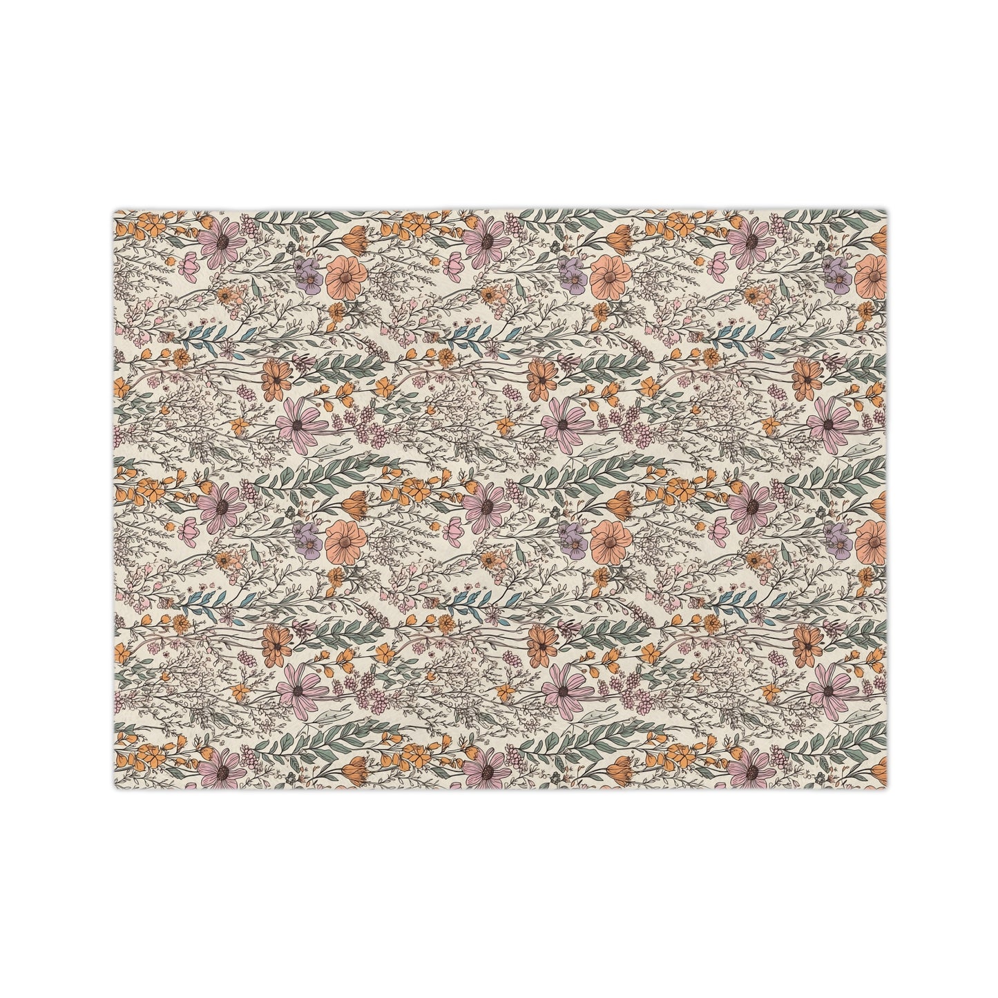 Floral, Velveteen Microfiber Blanket