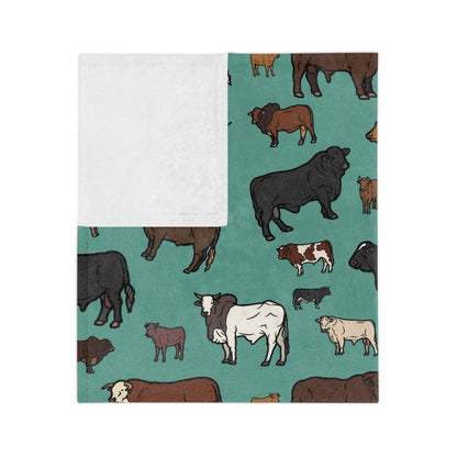 Cattle, Velveteen Microfiber Blanket