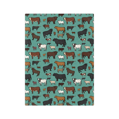 Cattle, Velveteen Microfiber Blanket