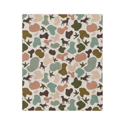 Duck & Dog Camo Velveteen Microfiber Blanket