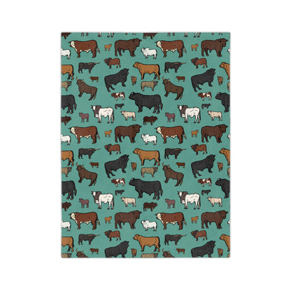 Cattle, Velveteen Microfiber Blanket