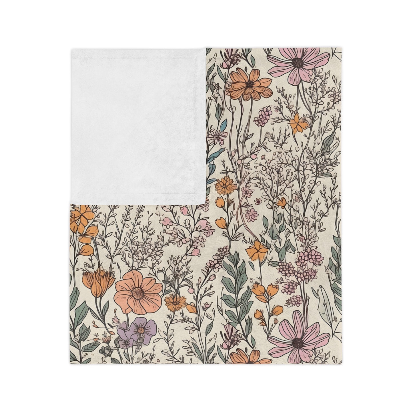 Floral, Velveteen Microfiber Blanket