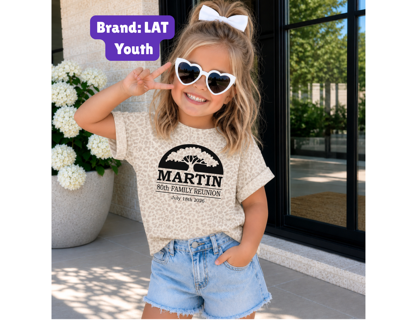 Martin Family Reunion OG Design - Kids LAT Leopard Print Unisex T-Shirt
