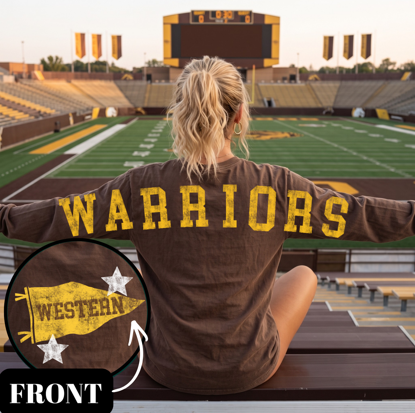 CUSTOM Oversized Varsity Letters - Comfort Colors Longsleeve T-Shirt