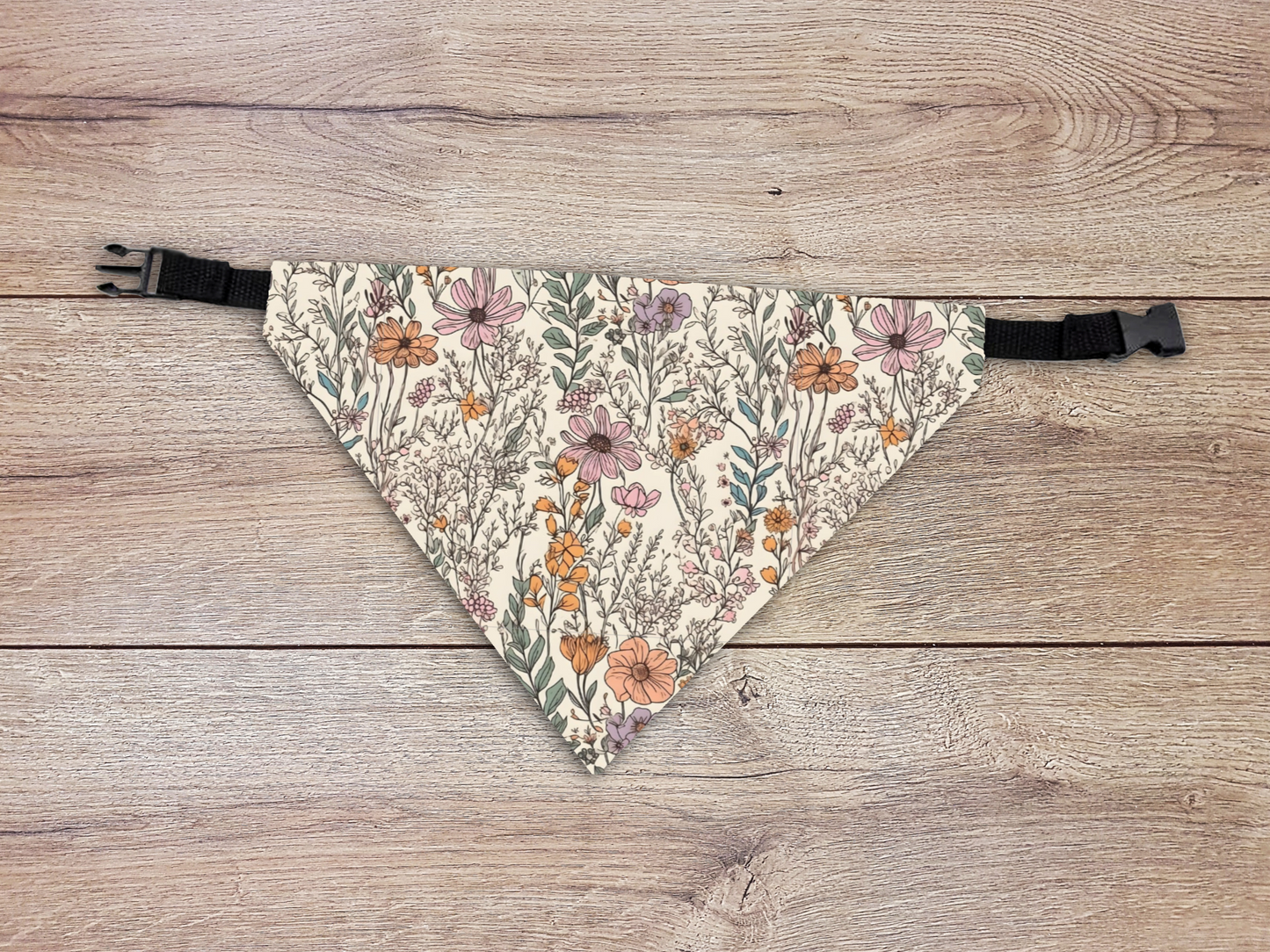 Floral Dog Bandana - Over The Collar