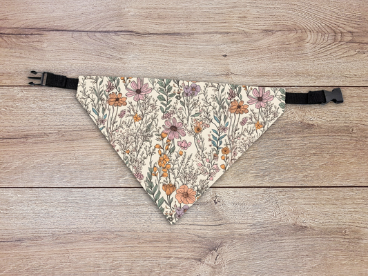 Floral Dog Bandana - Over The Collar