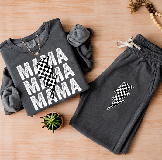 Checkered Mama, Comfort Colors Matching Set - Multiple Colors