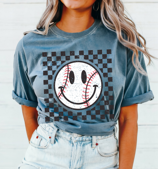 Checkered Baseball - Crewneck, Hoodie, or T-Shirt