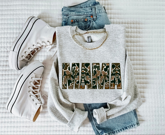 Camo Mama -  Crewneck, Hoodie, or T-Shirt