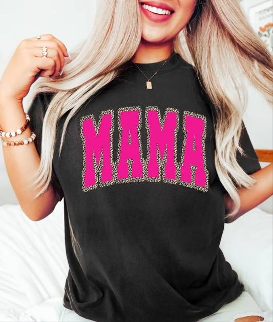 Mama (Pink/Leopard) - Crewneck, Hoodie, or T-Shirt