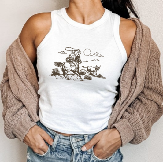 Desert Cowboy - Micro Ribbed Cropped Tank