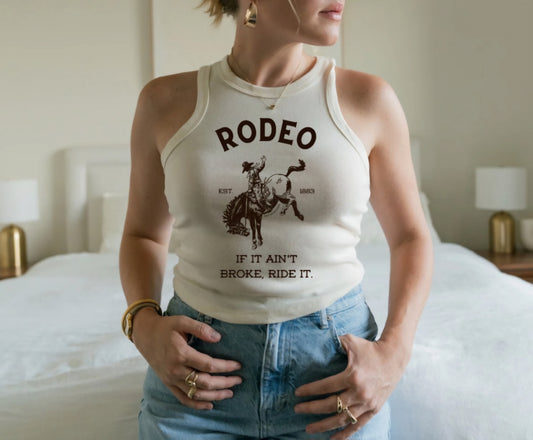 Rodeo - Micro Ribbed Cropped Tank
