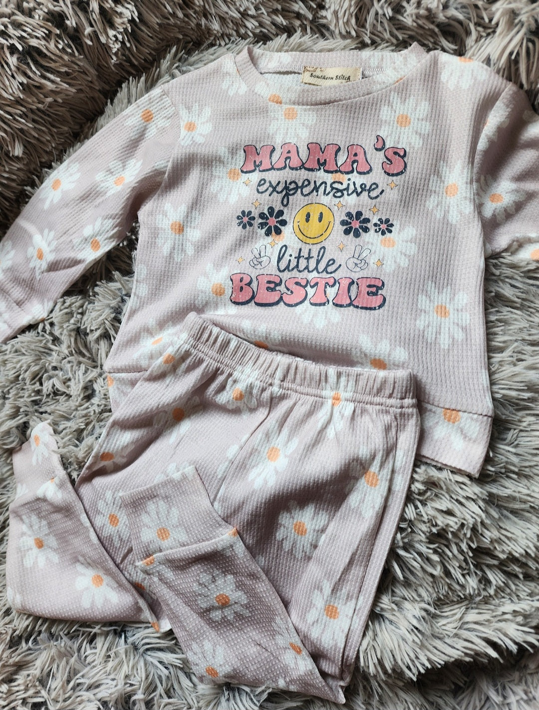 Mama's Expensive Bestie - Daisy Pajamas - long sleeve top & pant girls clothing sets
