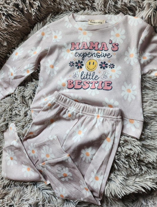 Mama's Expensive Bestie - Daisy Pajamas - long sleeve top & pant girls clothing sets