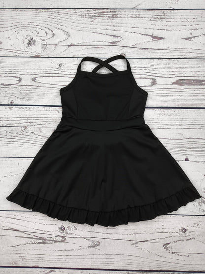 Kids Black Athletic Dress with Ruffle