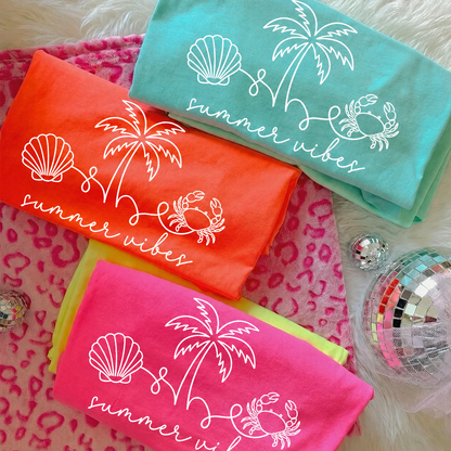 Summer Vibes Outline - Comfort Colors Tee