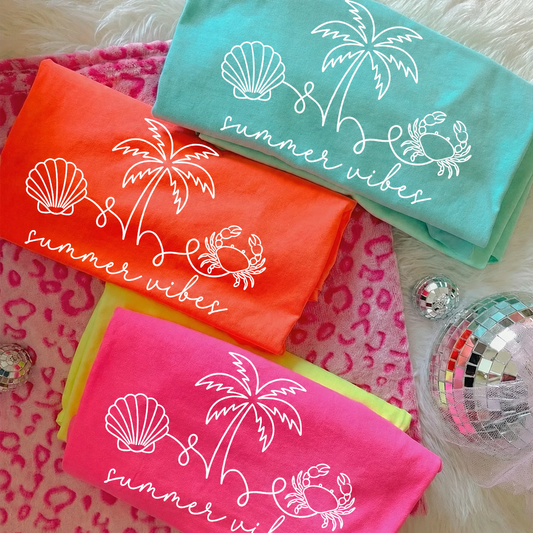 Summer Vibes Outline - Comfort Colors Tee