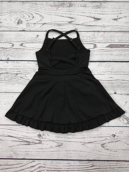Kids Black Athletic Dress with Ruffle