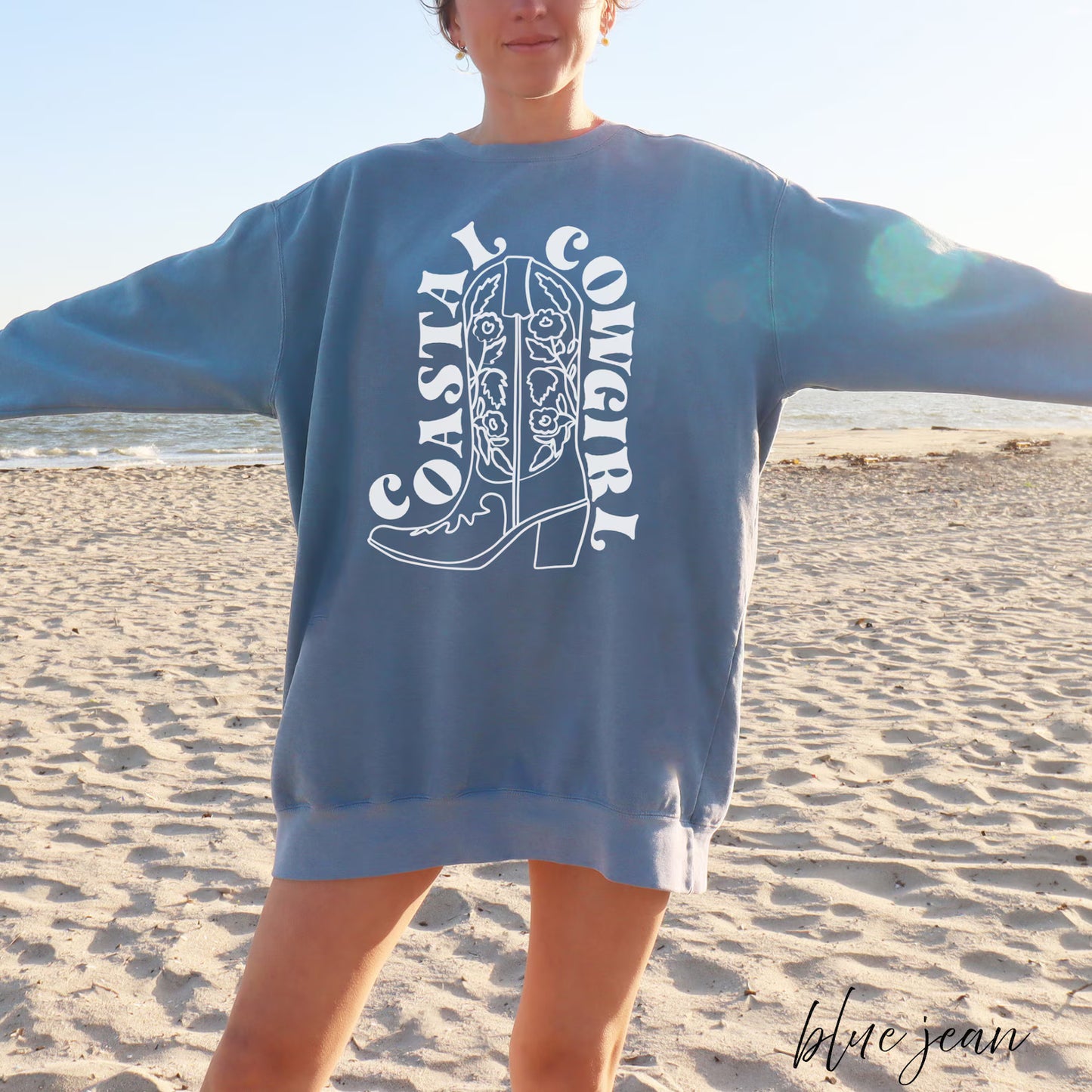 Coastal Cowgirl -  Comfort Colors Crewneck