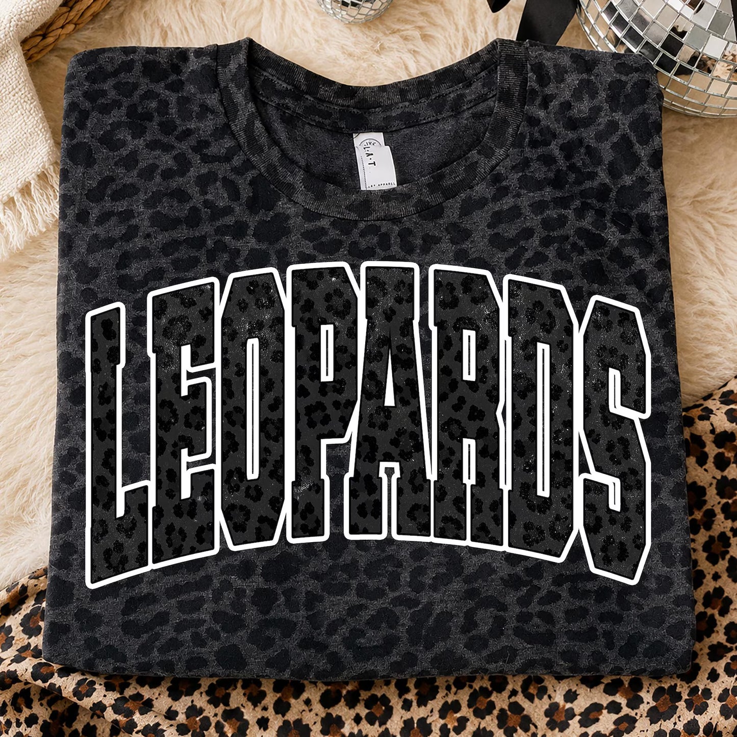 CUSTOM Leopard Print School Spirit Tee
