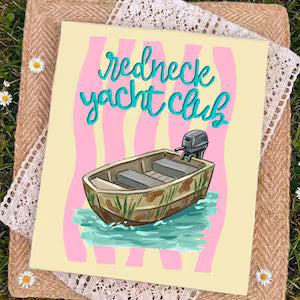 Redneck Yacht Club Camo Jon Boat - Comfort Colors Tee