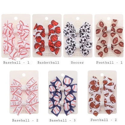 Kids Sports Bow Clips - Multiple Styles!