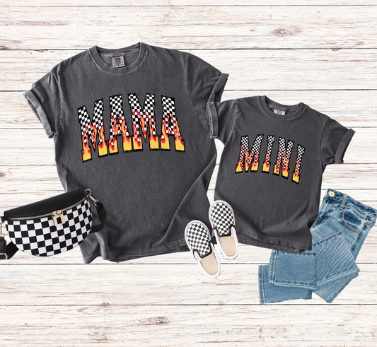 Adult Checkered Mama-  Crewneck, Hoodie, or T-Shirt