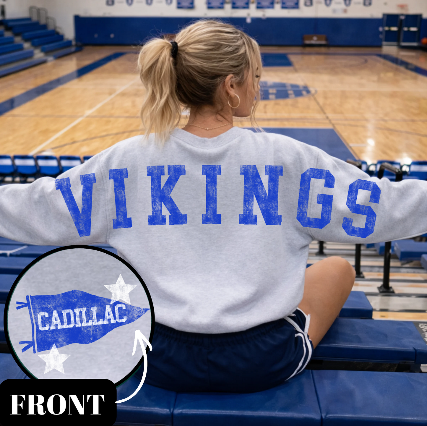 CUSTOM Oversized Varsity Letters - Adult Gildan Crewneck