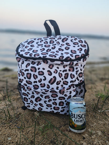 Backpack Travel Cooler Insulated Bag - Aztec and Leopard Print