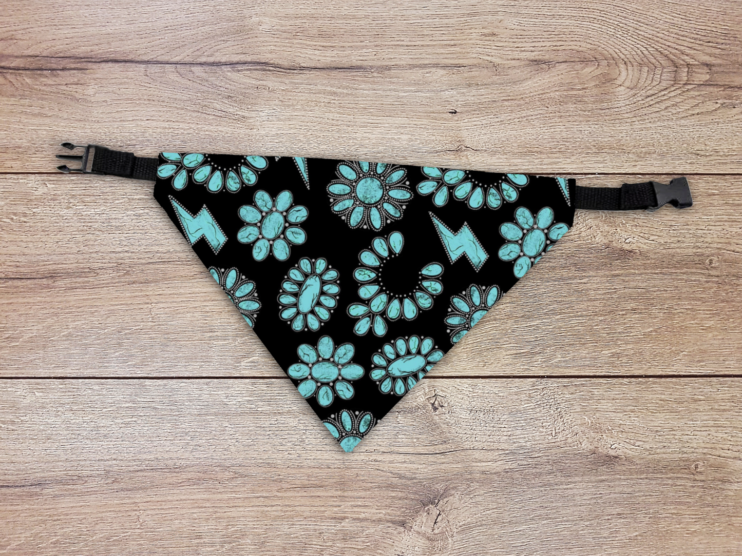 Turquoise Dog Bandana - Over The Collar