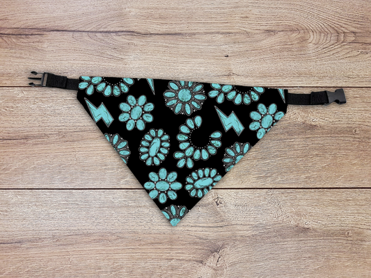 Turquoise Dog Bandana - Over The Collar