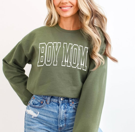 Boy Mom -  Crewneck, Hoodie, or T-Shirt