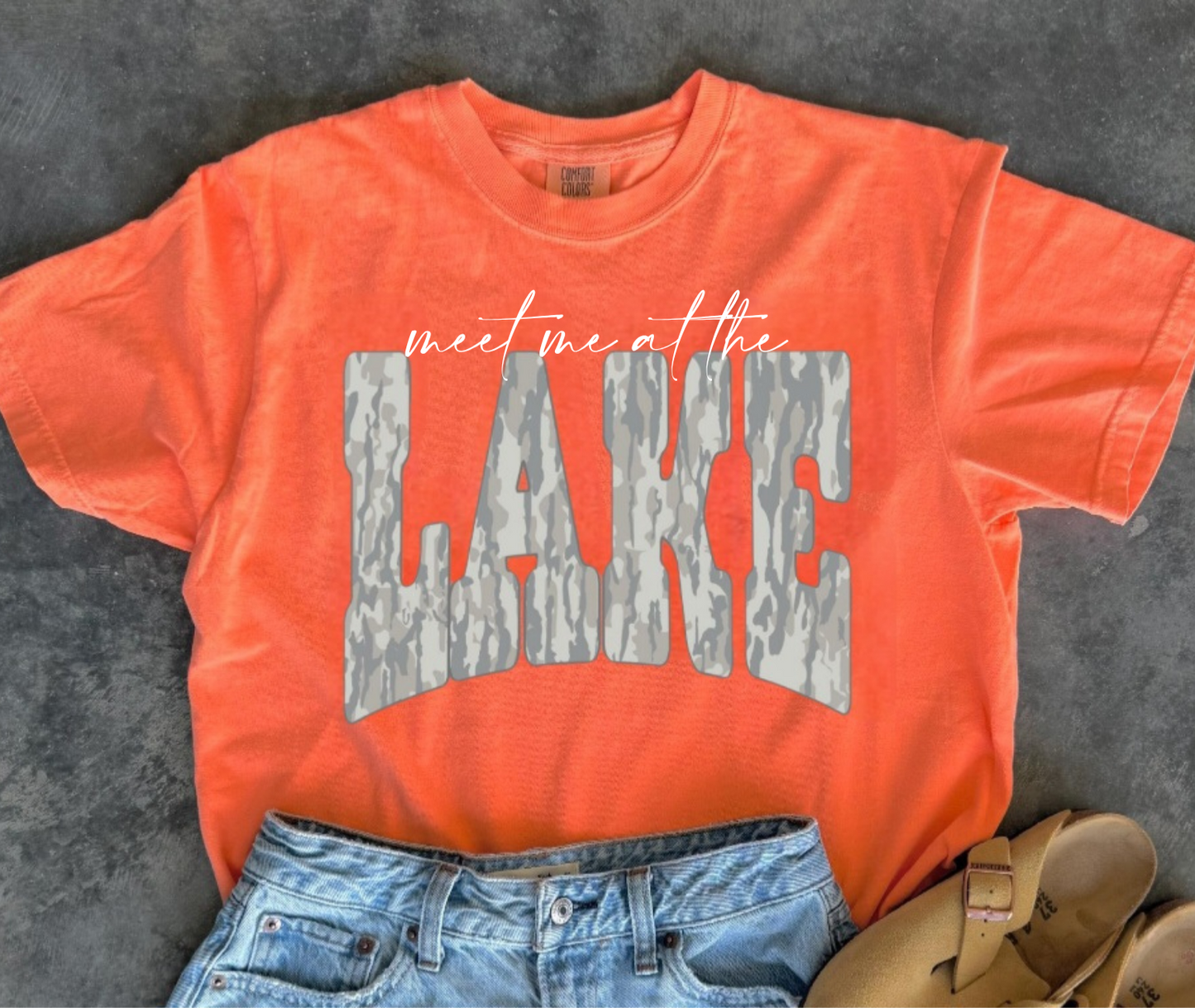 Meet Me At The Lake Camo - Comfort Colors Tee