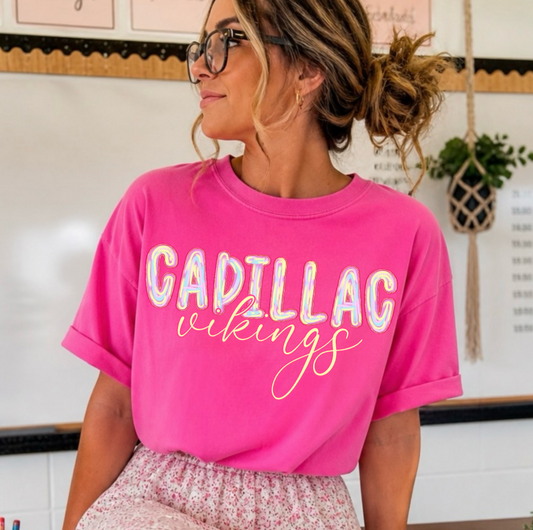 CUSTOM Rainbow Bubble School Spirit - Comfort Colors Tee